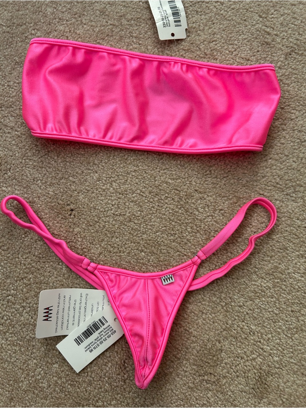SOLD New with tags Hot Pink vintage Wicked Weasel thong bikini